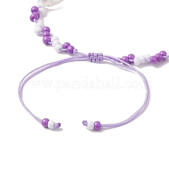 Регулируемые браслеты из нейлонового шнура с плетеными бусинами&nbsp;BJEW-MZ00169-02