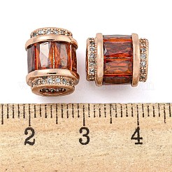 Реечное покрытие латунь микро паве кубический цирконий европейские бусины&nbsp;KK-F089-31RG-01