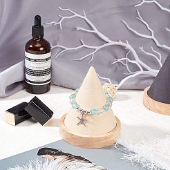 Деревянные конусообразные стенды для ожерелья/браслетов BDIS-FG0001-03