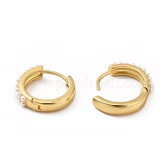 Серьги-кольца с акриловым жемчугом&nbsp;X-EJEW-K093-10G