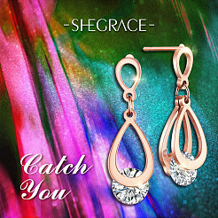 Серьги-гвоздики из нержавеющей стали с подвесками JE690A