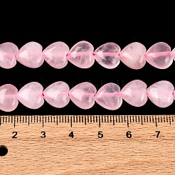 Сердце природного розовый кварц бисер пряди X-G-G632-01