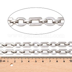 Овальные цепочки из нержавеющей стали 201 с прямоугольными звеньями&nbsp;CHS-F024-01A-P
