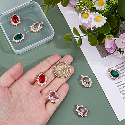 8 шт. 4 цвета латунные подвески с микропаве и кубическим цирконием&nbsp;KK-FH0008-06