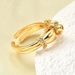 Манжеты из латуни с кубическим цирконием&nbsp;RJEW-Q018-01G