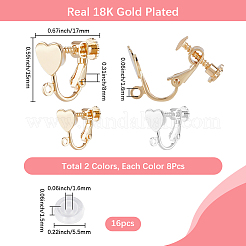 16шт 2 цвета латунные клипсы для серег&nbsp;FIND-SP0003-69