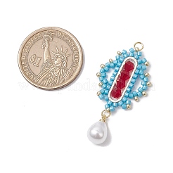 3 шт. 3-х цветные стеклянные цилиндрические ромбовидные подвески из бисера&nbsp;PALLOY-MZ00651