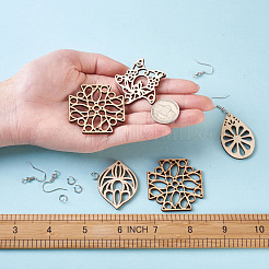 Наборы для изготовления серег с подвесками своими руками из филигранных столярных изделий&nbsp;DIY-TA0003-12P