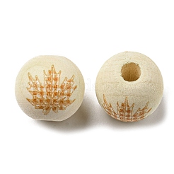 Осенние деревянные европейские бусы&nbsp;WOOD-H105-04B-02