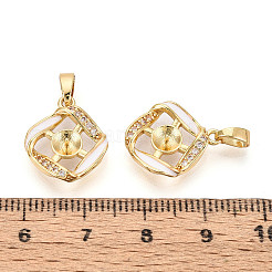 Латунный микро-паве кубический кубик циркония жемчужина KK-T079-08G