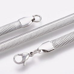 Браслеты-цепочки с рисунком «елочка» из нержавеющей стали марки 304&nbsp;BJEW-P235-20P