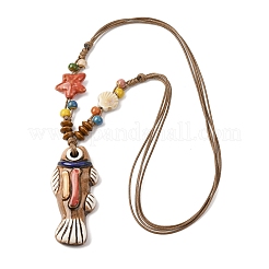 Керамическая подвеска в виде рыбы&nbsp;LS-NJEW-B146-03