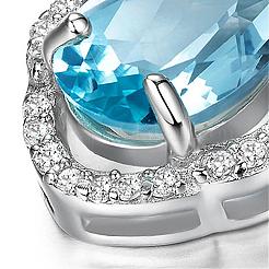 Изысканный кулон из латуни в форме капли с кубическим цирконием ZIRC-EE0001-001P