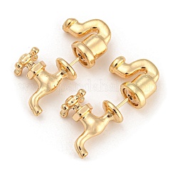 Серьги-гвоздики из сплава спереди и сзади&nbsp;LS-EJEW-B031-01G