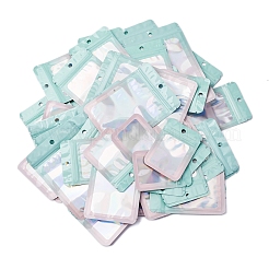 50 шт. 5 стиля прямоугольные блестящие голографические ПВХ пакеты с застежкой-молнией&nbsp;ABAG-FP0001-06A