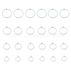 24 шт. 4 размера ионного покрытия (IP) 316L хирургическая нержавеющая сталь фурнитура для сережек-колец STAS-ZZ0001-03M