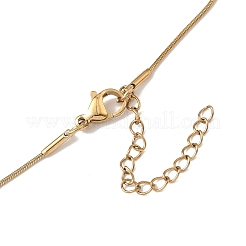 Ионное покрытие (ip) 304 нержавеющая сталь круглая змейка цепь текстурированная планка кулон ожерелья для женщин NJEW-K276-15G-1