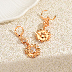 Серьги-кольца из латуни с микропаве из кубического циркония CI2086-3