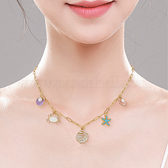 6 шт. ожерелье из нержавеющей стали 304 в виде цепочки-скрепки&nbsp;NJEW-SC0001-57B-G