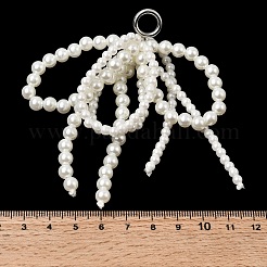 Пластиковые бусины-бантики с имитацией жемчуга для обуви&nbsp;AJEW-XCP0003-50