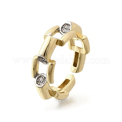 Латунные кольца-манжеты с микропаве и прозрачным цирконием для женщин RJEW-G347-02G