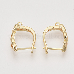 Латунные серьги-кольца с застежкой сзади&nbsp;KK-T048-017G-NF