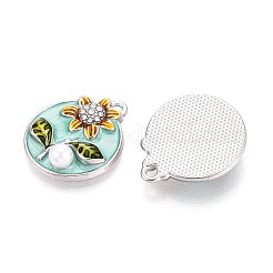 Подвески из сплава со стразами и эмалью ENAM-N065-15P