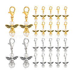 40 шт. подвеска в виде ангела из двухцветного стекла и сплава&nbsp;HJEW-PH02265