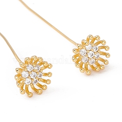 Латунные булавки в виде цветка из прозрачного кубического циркония с микропаве&nbsp;LS-FIND-B009-08G