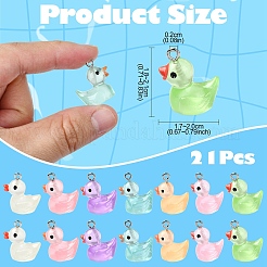 21шт 7 стиля светящиеся прозрачные подвески из смолы&nbsp;RESI-YW0001-82