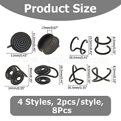 8 шт. 4 стиля серьги-каффы из нержавеющей стали&nbsp;EJEW-HS0001-10EB