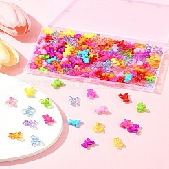 140 шт. 2 вида непрозрачных/прозрачных акриловых бусин MACR-FS0001-96