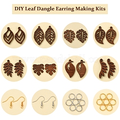 Наборы для изготовления висячих сережек в форме листьев своими руками DIY-FS0008-63A
