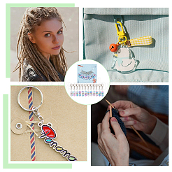 12 шт. круглые радужные маркеры для стежков из АБС-пластика с имитацией жемчуга HJEW-NB00013