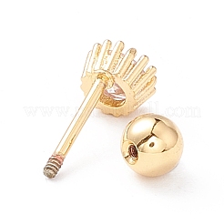 Плоские круглые прозрачные серьги-гвоздики из кубического циркония для женщин EJEW-A065-04G