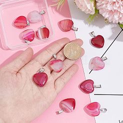 12 шт. подвески из натурального полосатого агата/агатового агата G-UN0001-03