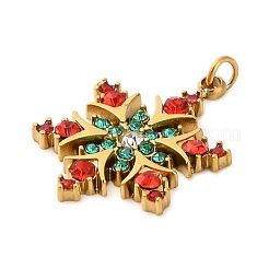 Подвески со стразами из нержавеющей стали 304 FIND-I062-01G-03