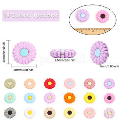 18 шт. 18 цвета пищевые экологически чистые силиконовые бусины SIL-CA0002-18