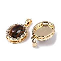 Латунь с подвесками из кубического циркония и тигрового глаза&nbsp;KK-Q030-18P