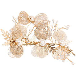 Сплав с пластиковыми заколками для волос в виде цветка аллигатора с жемчугом&nbsp;OHAR-WH20010-05G