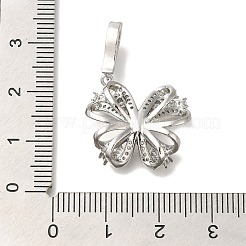 Латунные микро-паве прозрачные кубические цирконии европейские подвески-шармы KK-K388-66P