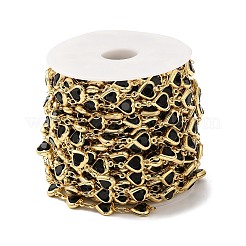 Цепочка из латуни со стеклянным звеном ручной работы в форме сердца CHC-M024-04G-01