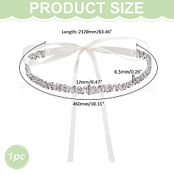 1 шт. полиэстеровый и сплавный свадебный пояс со стразами для украшения банкетного платья DIY-ME0001-73