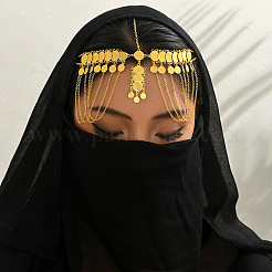 Роскошный элегантный латунный ближневосточный Рамадан классическая монета кисточка кулон лицо цепочка аксессуары для волос ювелирные изделия для женщин MX8477