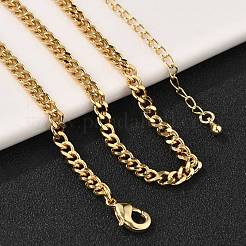 Латунная кубинская цепочка ожерелье для женщин мужчин NJEW-F337-03G-01