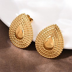 Серьги-гвоздики в форме капли из нержавеющей стали 304&nbsp;EJEW-I320-11G
