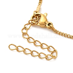 Ожерелья из нержавеющей стали 304 с подвесками из натурального камня для женщин NJEW-U009-03G-03