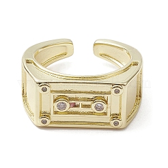 Латунь с регулируемыми кольцами из циркония&nbsp;RJEW-K257-59G