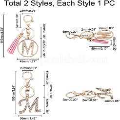 Наборы брелков из сплава со стразами в стиле 2шт. KEYC-WR0001-01M