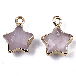 Природного розового кварца подвески G-N326-36E